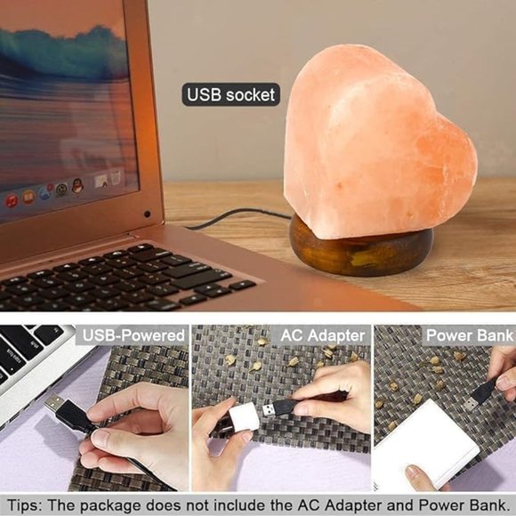 Himalayan Heart-Shaped Salt Lamp, Multi Color Changing in 7 Colors - Picture 2 of 4